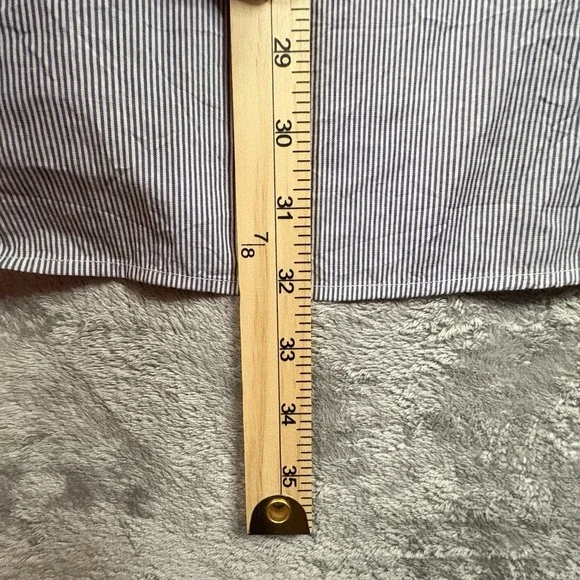 Ermenegildo Zegna Men's XL‎ Dress Shirt Blue/Gray Striped LS SEE DESCRIPTION - Picture 14 of 16